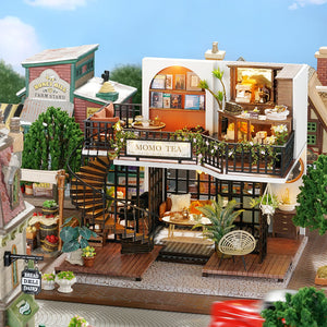 14+ Smart Fun House DIY Miniature House Building Model Assembly Toy for Girls Jungle Momo Tea Music Movement