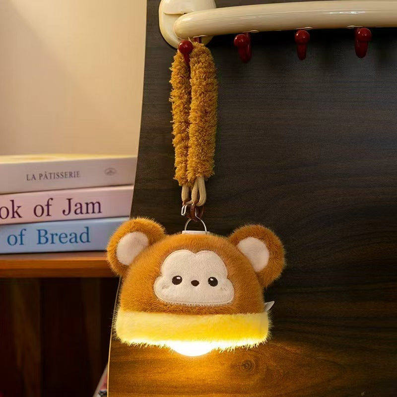 Cute Cartoon Plush Hanging Lamp Dormitory Bedside Night Light Creative Animal Doll Lamp Bag Pendant Children's Gift