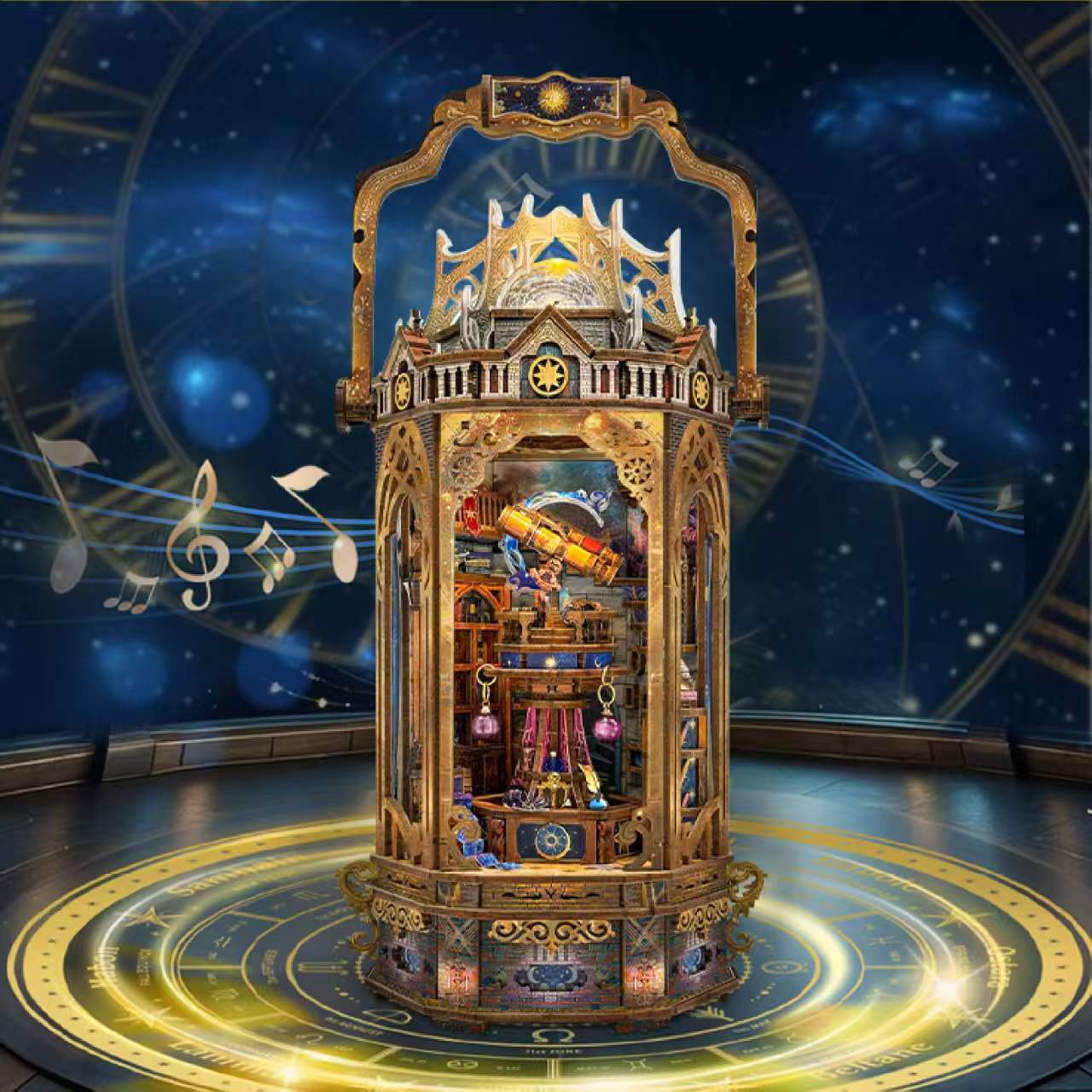 Whale Magic Wand Shop DIY Miniature House Magic Academy Bookend Handmade 3D Assembly Miniature Scene Model Toy