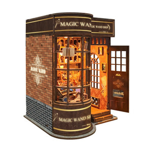 Whale Magic Wand Shop DIY Miniature House Magic Academy Bookend Handmade 3D Assembly Miniature Scene Model Toy