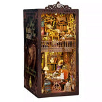 Magic Time Library DIY Cabin Book Stand Toy Ornaments Handmade Assembled Model Small House Building Blocks Gift