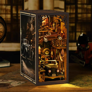 Magic Time Library DIY Cabin Book Stand Toy Ornaments Handmade Assembled Model Small House Building Blocks Gift