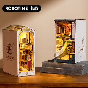 DIY Handmade Wooden Bookend Alice in Wonderland 3D Magic House Assembly Model Decoration
