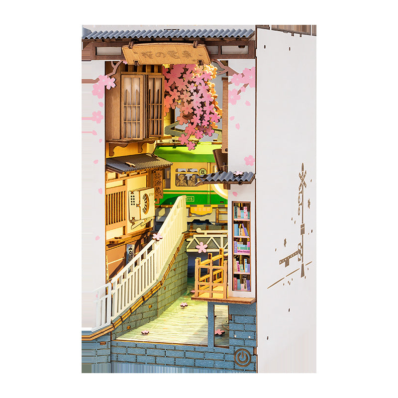 DIY Handmade Wooden Bookend Alice in Wonderland 3D Magic House Assembly Model Decoration