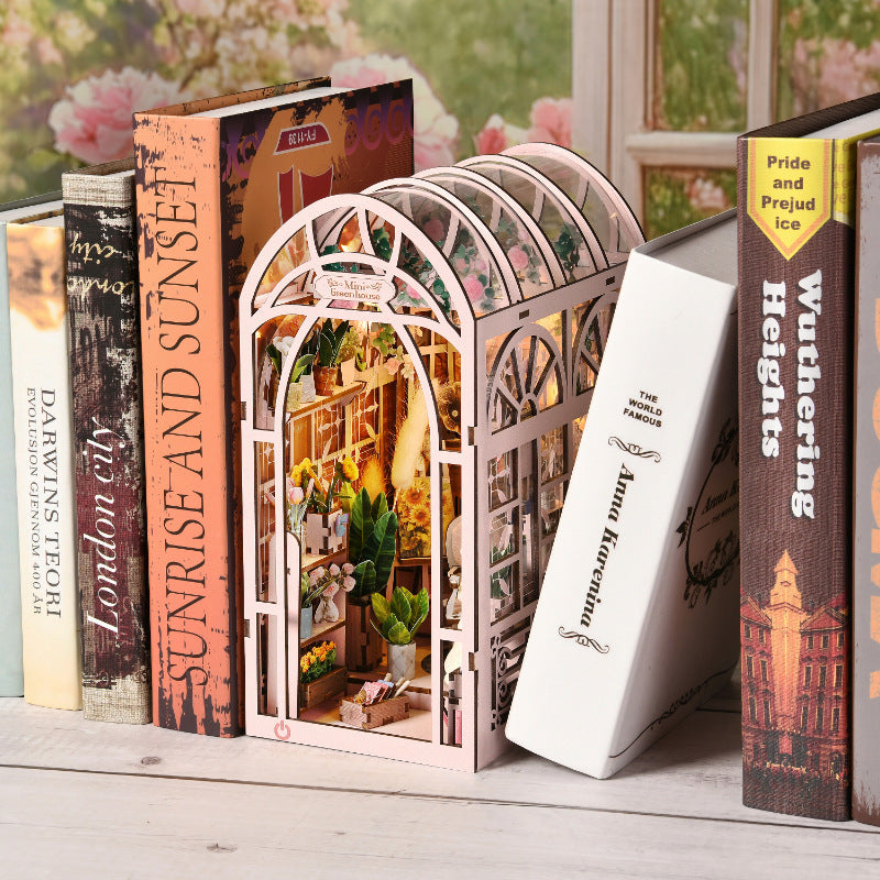 Sile Twilight Cottage Bookend Model DIY Cottage Handmade Assembly Toy Wooden Building Blocks 3D Puzzle Gift