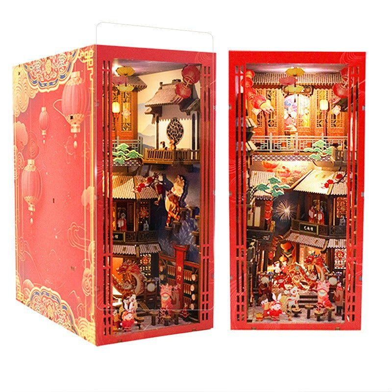 Sile Twilight Cottage Bookend Model DIY Cottage Handmade Assembly Toy Wooden Building Blocks 3D Puzzle Gift