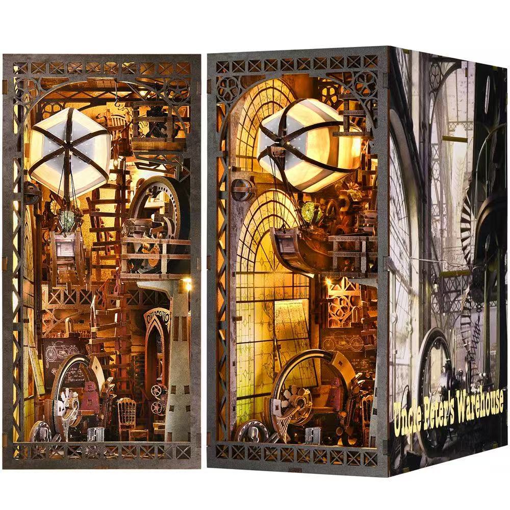 Sile Twilight Cottage Bookend Model DIY Cottage Handmade Assembly Toy Wooden Building Blocks 3D Puzzle Gift