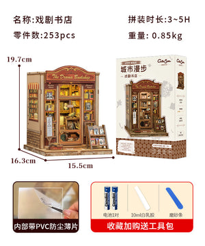 Cutebee Sakura-Ji Kimono Japanese-Style Cottage DIY Miniature Scene Assembly Model Toy Puzzle Book Stand Toy Gift