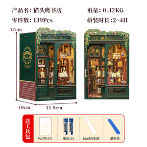 DIY Handmade Wooden Bookend Alice in Wonderland 3D Magic House Assembly Model Decoration