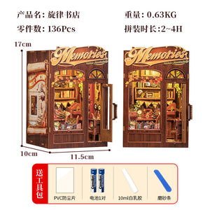 DIY Handmade Wooden Bookend Alice in Wonderland 3D Magic House Assembly Model Decoration