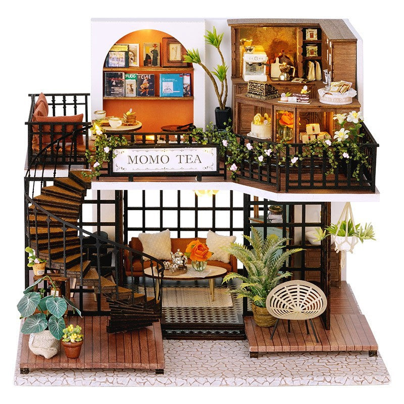 14+ Smart Fun House DIY Miniature House Building Model Assembly Toy for Girls Jungle Momo Tea Music Movement