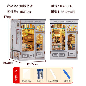 DIY Handmade Wooden Bookend Alice in Wonderland 3D Magic House Assembly Model Decoration