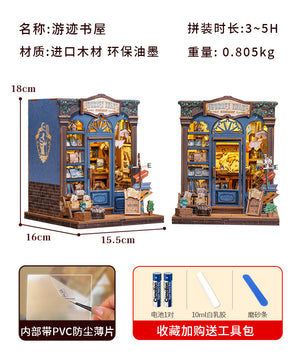Cutebee Sakura-Ji Kimono Japanese-Style Cottage DIY Miniature Scene Assembly Model Toy Puzzle Book Stand Toy Gift