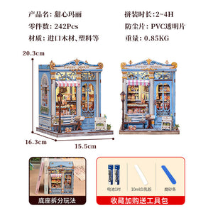 Cutebee Sakura-Ji Kimono Japanese-Style Cottage DIY Miniature Scene Assembly Model Toy Puzzle Book Stand Toy Gift