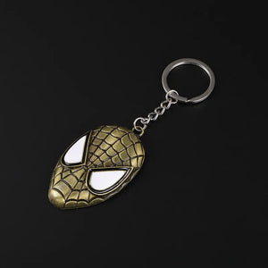 Spider man face metal keychain