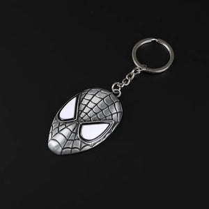 Spider man face metal keychain