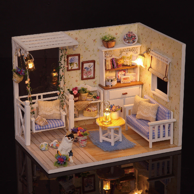 Children's Girls Toy Wise House Handmade DIY Model Mini House 9-12 Cabin Activities Wholesale Gift