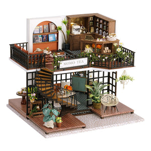 14+ Smart Fun House DIY Miniature House Building Model Assembly Toy for Girls Jungle Momo Tea Music Movement