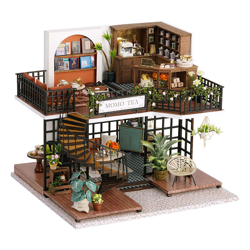 14+ Smart Fun House DIY Miniature House Building Model Assembly Toy for Girls Jungle Momo Tea Music Movement