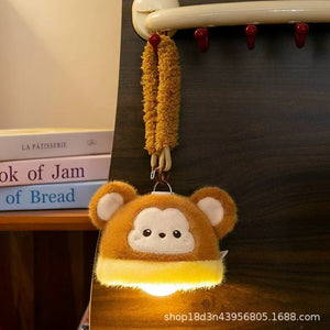 Cute Cartoon Plush Hanging Lamp Dormitory Bedside Night Light Creative Animal Doll Lamp Bag Pendant Children's Gift