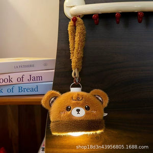 Cute Cartoon Plush Hanging Lamp Dormitory Bedside Night Light Creative Animal Doll Lamp Bag Pendant Children's Gift