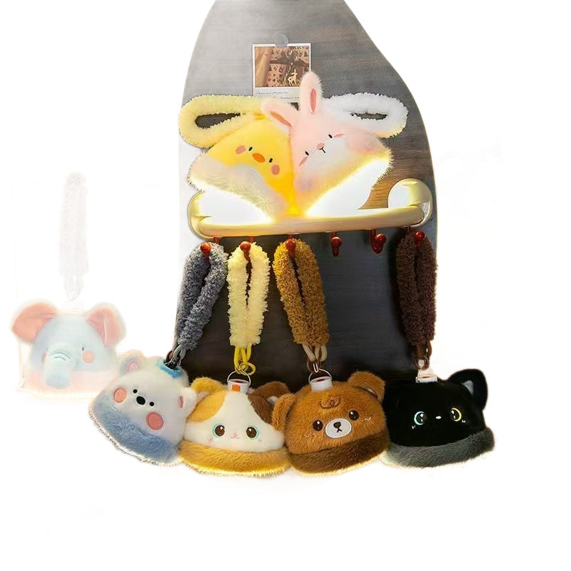 Cute Cartoon Plush Hanging Lamp Dormitory Bedside Night Light Creative Animal Doll Lamp Bag Pendant Children's Gift