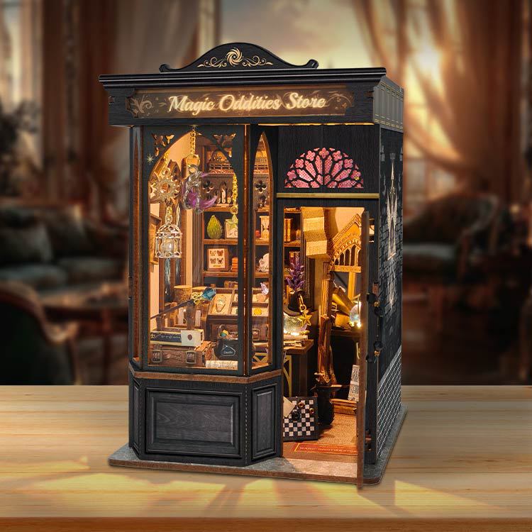 Whale Magic Wand Shop DIY Miniature House Magic Academy Bookend Handmade 3D Assembly Miniature Scene Model Toy