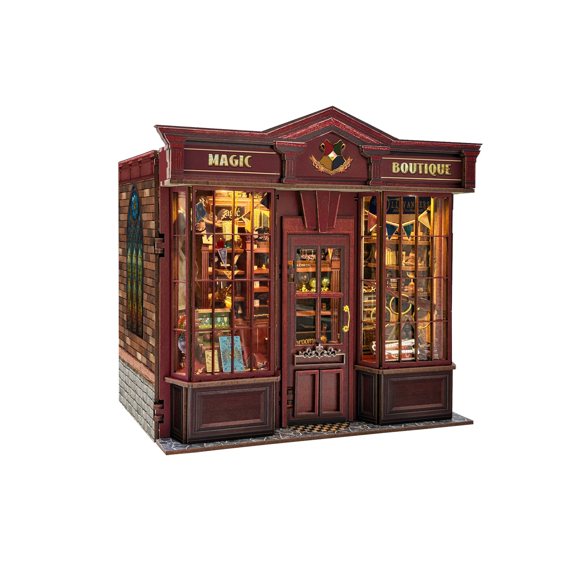 Whale Magic Wand Shop DIY Miniature House Magic Academy Bookend Handmade 3D Assembly Miniature Scene Model Toy