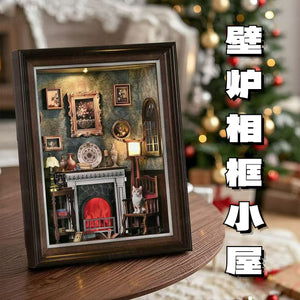 Magic Time Library DIY Cabin Book Stand Toy Ornaments Handmade Assembled Model Small House Building Blocks Gift