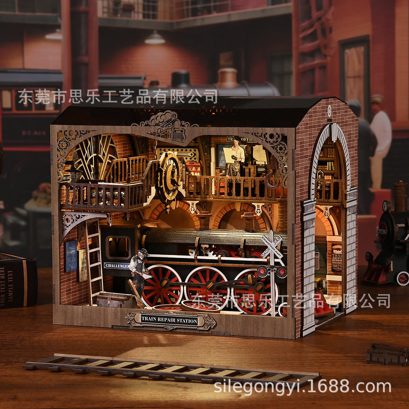 Magic Time Library DIY Cabin Book Stand Toy Ornaments Handmade Assembled Model Small House Building Blocks Gift