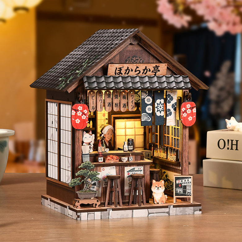 Cross-Border DIY Yiran Japanese Tavern 3D Handmade Assembly Building Model Exquisite Toy Gift House Decoration