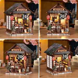 Cross-Border DIY Yiran Japanese Tavern 3D Handmade Assembly Building Model Exquisite Toy Gift House Decoration