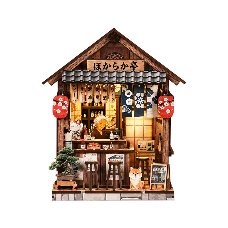 Cross-Border DIY Yiran Japanese Tavern 3D Handmade Assembly Building Model Exquisite Toy Gift House Decoration