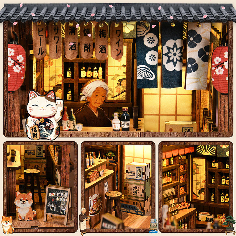 Cross-Border DIY Yiran Japanese Tavern 3D Handmade Assembly Building Model Exquisite Toy Gift House Decoration