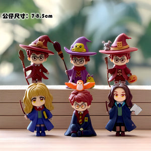 6 Harry Potter Witch-Style Trendy Figurines Magic Academy Blind Box Hermione and Ron Character Models