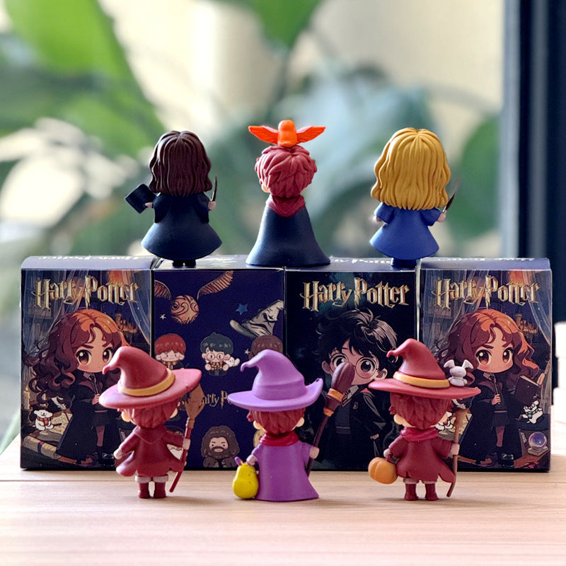 6 Harry Potter Witch-Style Trendy Figurines Magic Academy Blind Box Hermione and Ron Character Models