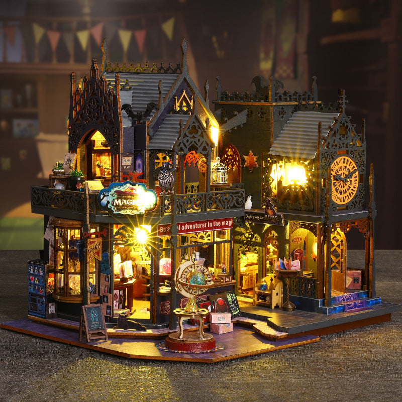 Jiate diy cottage Holo Magic City hand-assembled model Villa decoration exquisite decompression birthday gift for men and women