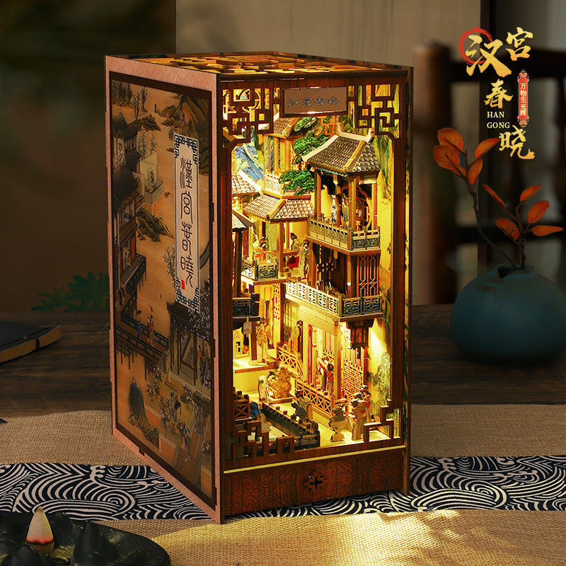 Qiao Le Xing diy Cabin Wine Alley 3D Stereo Assembled Book House Model Creative Adult Decompression Gift