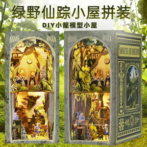 Sile Twilight Cottage Bookend Model DIY Cottage Handmade Assembly Toy Wooden Building Blocks 3D Puzzle Gift