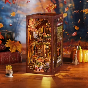 Sile Twilight Cottage Bookend Model DIY Cottage Handmade Assembly Toy Wooden Building Blocks 3D Puzzle Gift