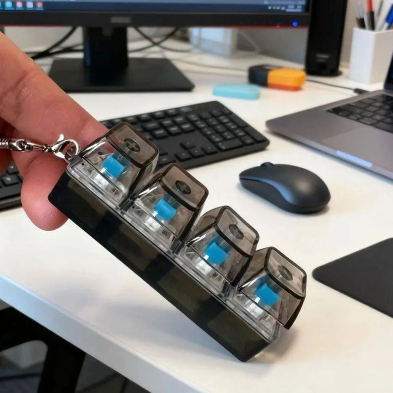 Trending Keyboard Keychain 4 Button Black