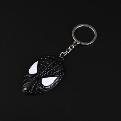 Spider man face metal keychain