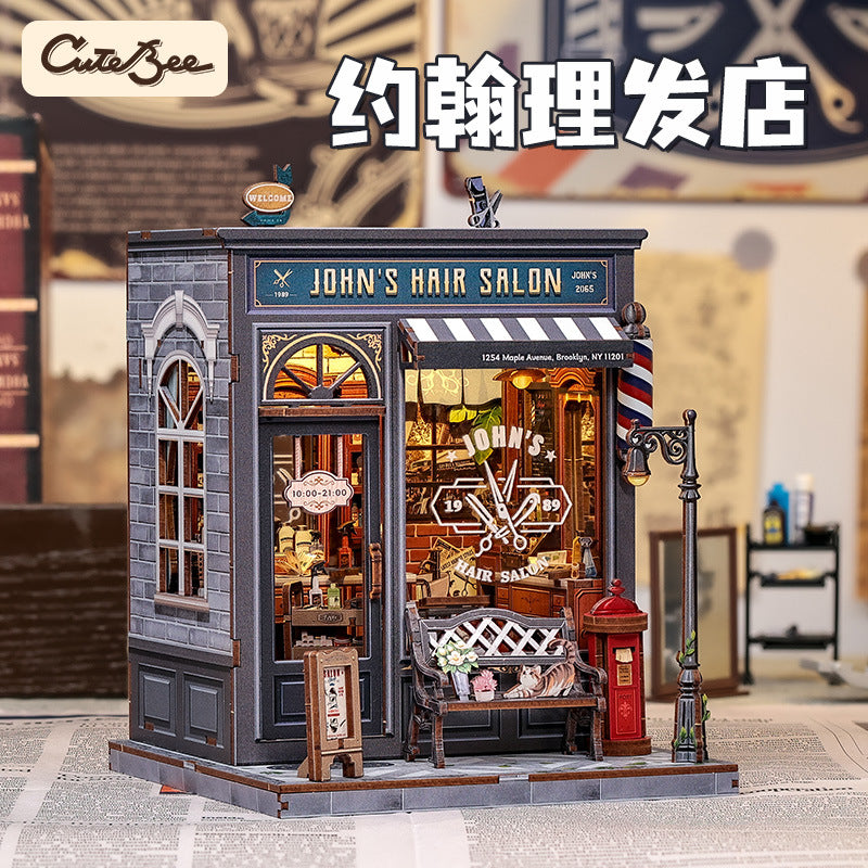 Cutebee Sakura-Ji Kimono Japanese-Style Cottage DIY Miniature Scene Assembly Model Toy Puzzle Book Stand Toy Gift