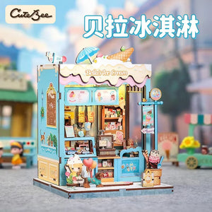 Cutebee Sakura-Ji Kimono Japanese-Style Cottage DIY Miniature Scene Assembly Model Toy Puzzle Book Stand Toy Gift