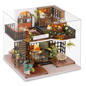 14+ Smart Fun House DIY Miniature House Building Model Assembly Toy for Girls Jungle Momo Tea Music Movement