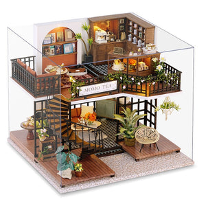 14+ Smart Fun House DIY Miniature House Building Model Assembly Toy for Girls Jungle Momo Tea Music Movement
