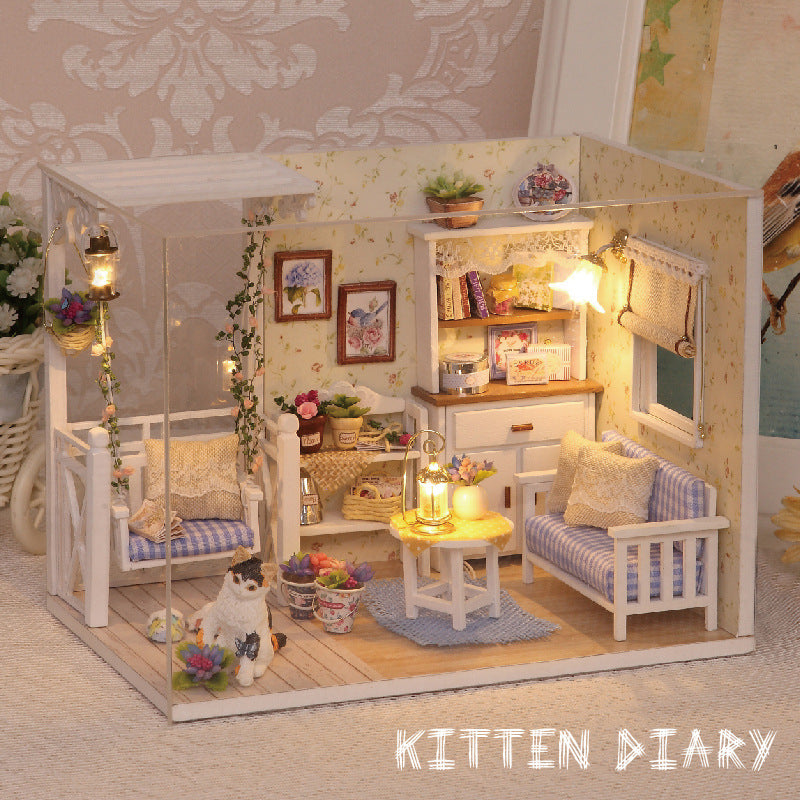 Children's Girls Toy Wise House Handmade DIY Model Mini House 9-12 Cabin Activities Wholesale Gift