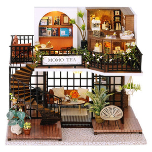 14+ Smart Fun House DIY Miniature House Building Model Assembly Toy for Girls Jungle Momo Tea Music Movement